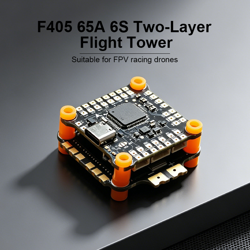 F405 Flight Controller Stack with Integrating 5V/10V Dual BEC 65A Flight Controller 4in1 ESC for FPV Freestyle Drones Parts