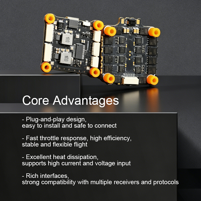 F405 Flight Controller Stack with Integrating 5V/10V Dual BEC 65A Flight Controller 4in1 ESC for FPV Freestyle Drones Parts