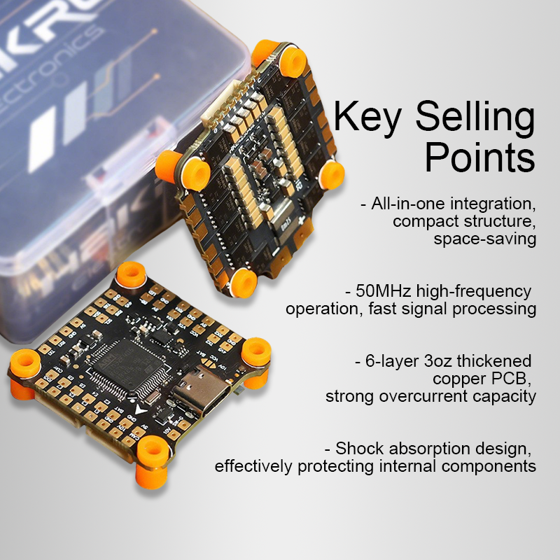F405 Flight Controller Stack with Integrating 5V/10V Dual BEC 65A Flight Controller 4in1 ESC for FPV Freestyle Drones Parts