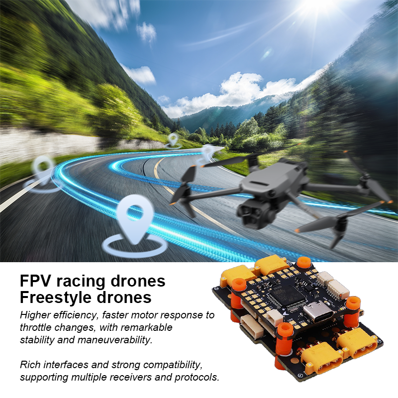 F405 Flight Controller 4in1 ESC with Integrating 5V/12V Dual BEC F405 50A/65A FPV Flight Controller Brushless ESC for FPV Freestyle Drones Parts