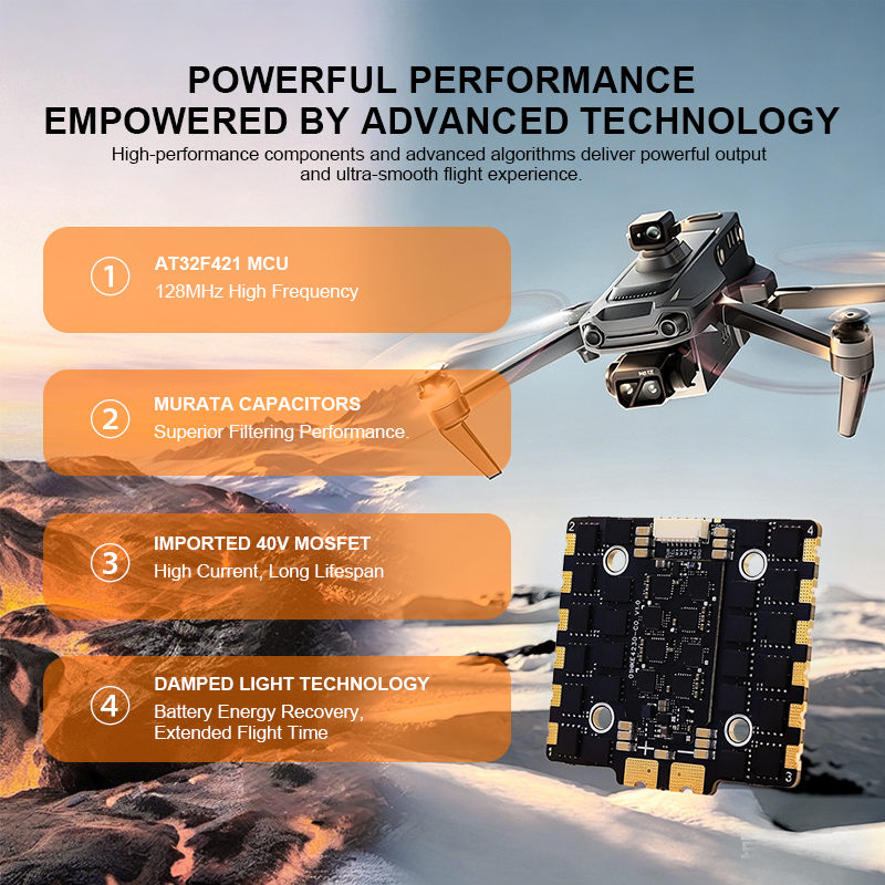 110A FPV Flight Controller 110A 2-8S Brushless ESC 4in1 ESC with Dual Pad for FPV Racing Drone Parts