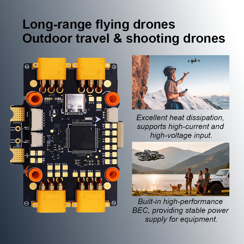 F405 Flight Controller 4in1 ESC with Integrating 5V/12V Dual BEC F405 50A/65A FPV Flight Controller Brushless ESC for FPV Freestyle Drones Parts