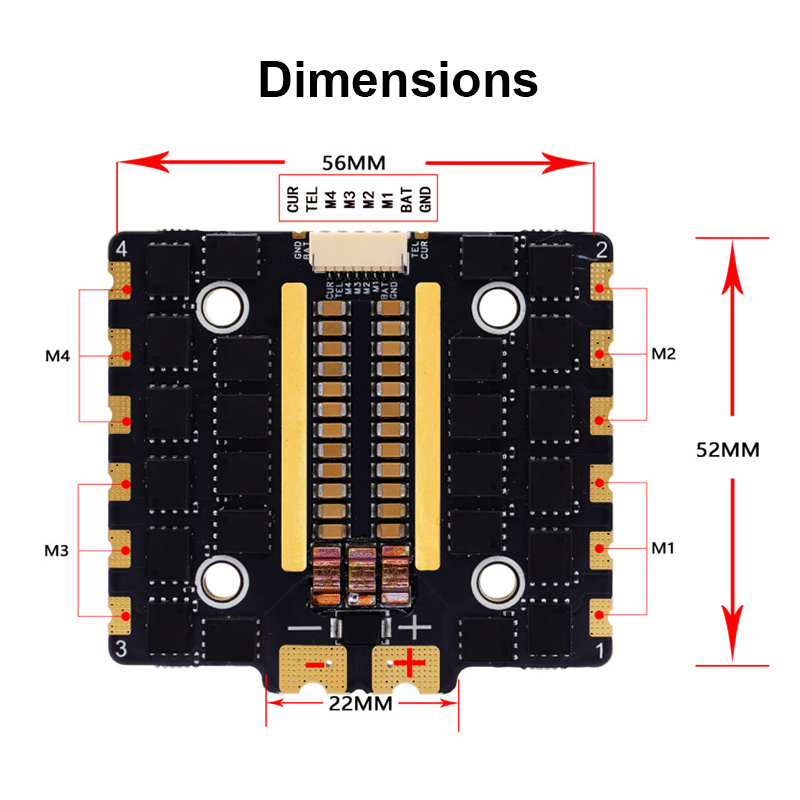110A FPV Flight Controller 110A 2-8S Brushless ESC 4in1 ESC with Dual Pad for FPV Racing Drone Parts