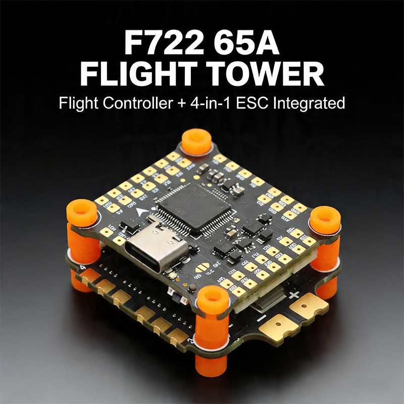 F722 65A Flight Controller Stack 7230 V2 Flight Controller with Integrating 5V/10V Dual BEC 4230 65A 8S 4in1 ESC for FPV Racing Drones Parts