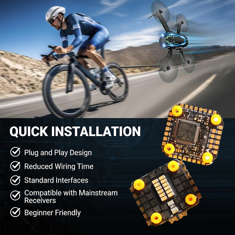 F722 Flight Controller Stack with Integrating 5V/10V Dual BEC F722 40A 6S 4in1 ESC High Performance Brushless ESC for FPV Racing Freestyle Drones Parts