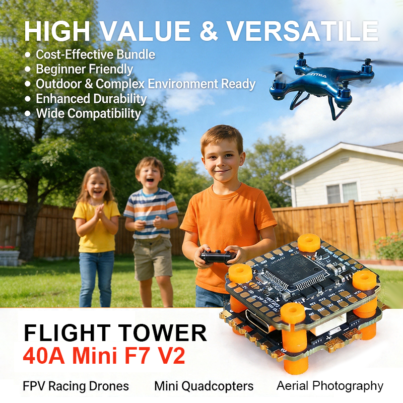 F722 Flight Controller Stack with Integrating 5V/10V Dual BEC F722 40A 6S 4in1 ESC High Performance Brushless ESC for FPV Racing Freestyle Drones Parts