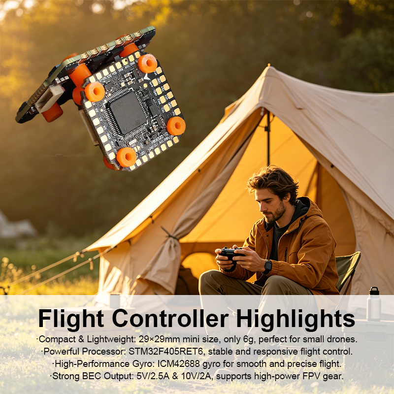 F405 Flight Controller with Integrating 5V/10V Dual BEC 65A 8S 4in1 ESC Brushless ESC F405 Flight Controller Stack for FPV Racing Freestyle Drone Parts