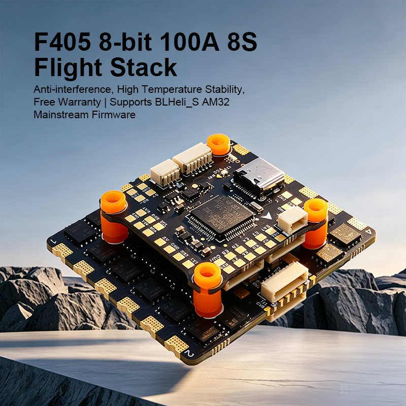 F405 Flight Controller 100A 8S 4in1 ESC Brushless ESC F405 Flight Controller Stack with Integrating 5V/12V Dual BEC for FPV Racing Freestyle Drone Parts