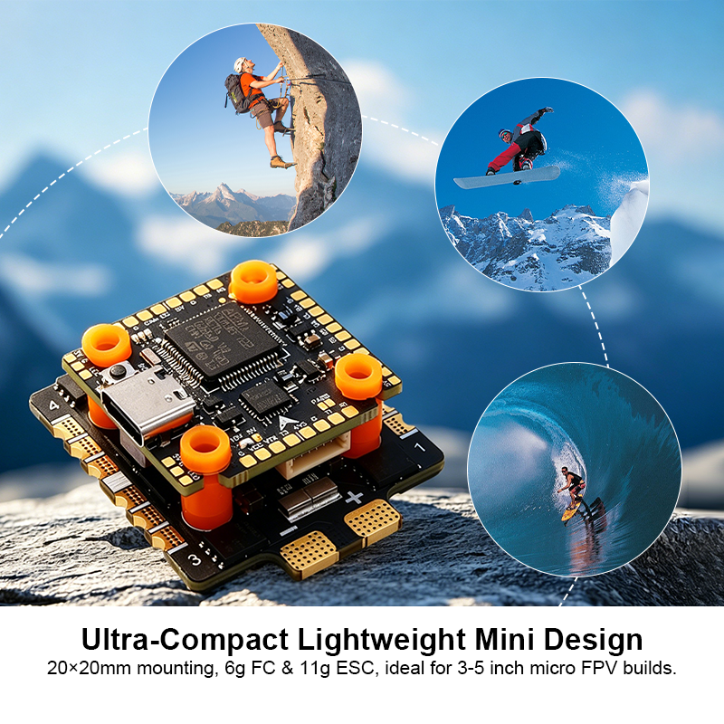 Mini Flight Controller Stack 65A 8S 4in1 ESC F7220 Flight Controller with Integrating 5V/10V Dual BEC Flight Controller Drone Parts for FPV Racing Drones Freestyle