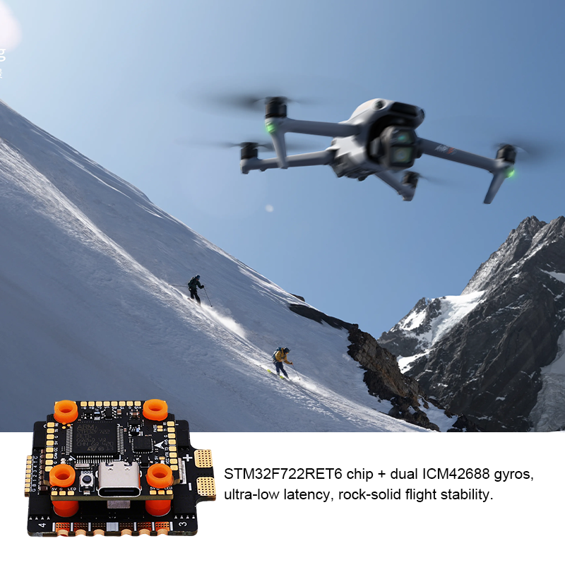 Mini Flight Controller Stack 65A 8S 4in1 ESC F7220 Flight Controller with Integrating 5V/10V Dual BEC Flight Controller Drone Parts for FPV Racing Drones Freestyle
