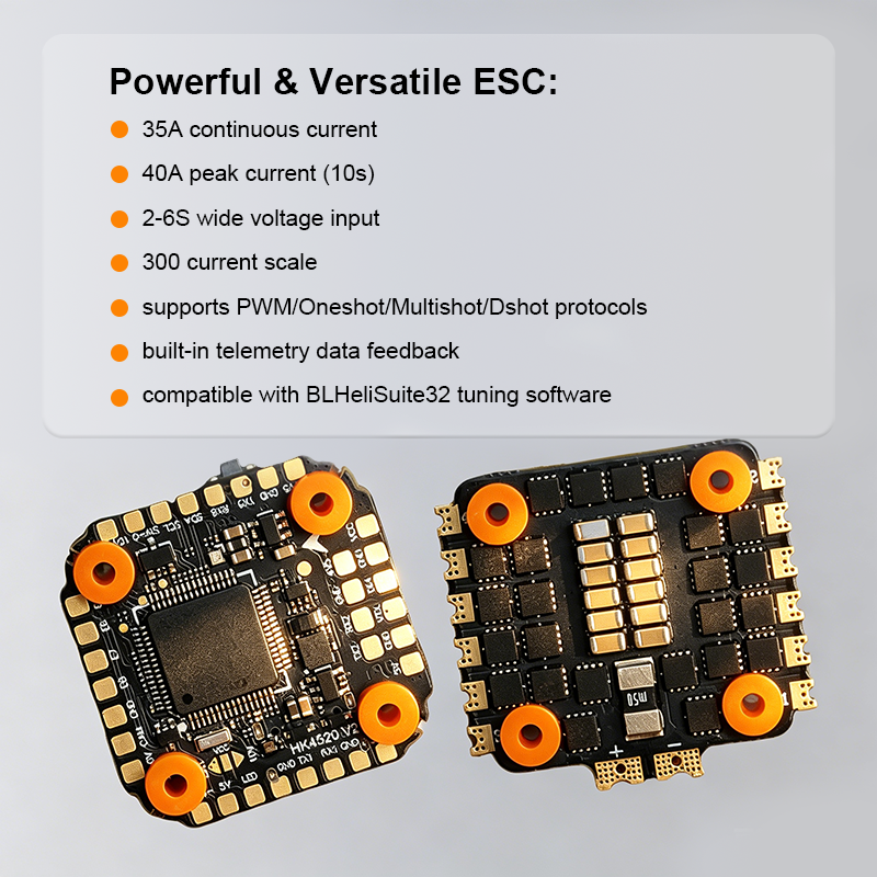 F405 Mini Flight Controller Stack F405 Flight Controller with Integrating 5V/10V Dual BEC 35A 6S 4in1 ESC for FPV Racing Drones Parts