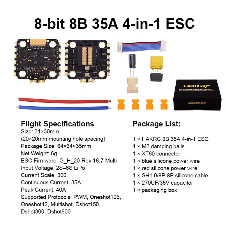 F405 Mini Flight Controller Stack F405 Flight Controller with Integrating 5V/10V Dual BEC 35A 6S 4in1 ESC for FPV Racing Drones Parts