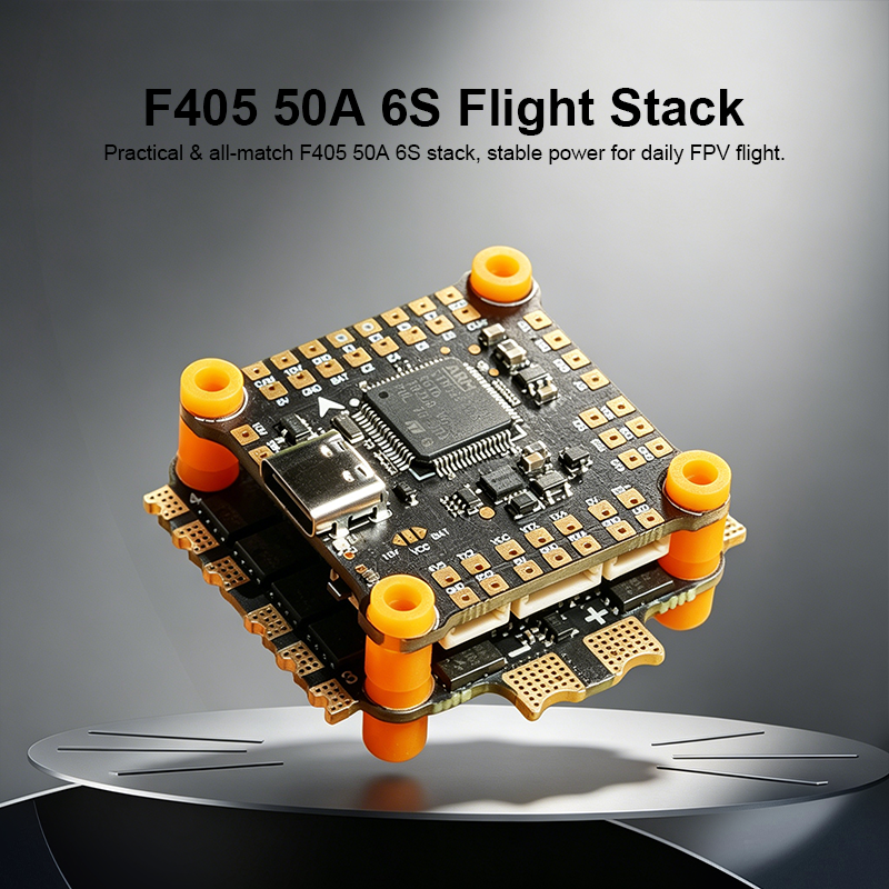 F405 Flight Controller with Integrating 5V/10V Dual BEC 50A 6S 4in1 ESC Brushless ESC High Performance Flight Controller Stack for FPV Racing Drone Parts