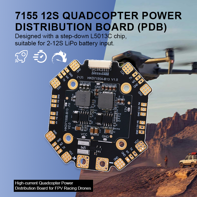 120A 12S Flight Controller Drone Parts with Integrating 5V/10V Dual BEC Power Distribution Board for FPV Racing Drones Quadcopter