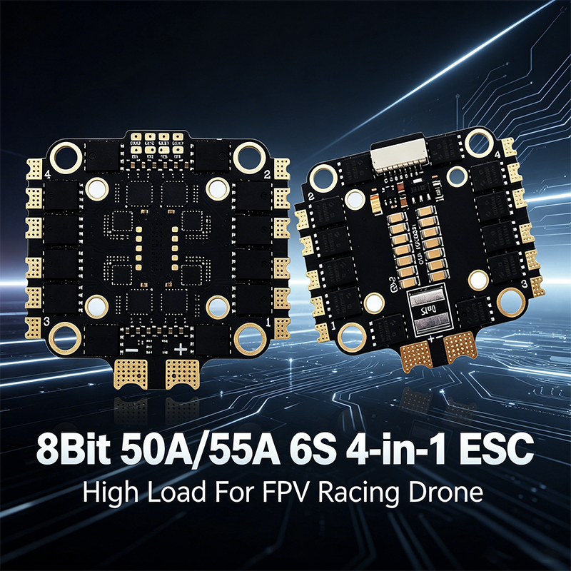50/55A 6S 4in1 ESC with Dual Pad High Performance FPV Flight Controller Stack for FPV Racing Drone Parts