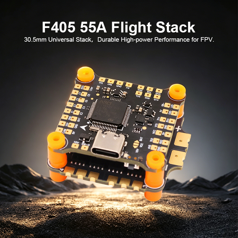 F405 Flight Controller with Integrating 5V/10V Dual BEC 55A 8S 4in1 ESC Brushless ESC Mini Flight Controller Stack for FPV Racing Drones Parts