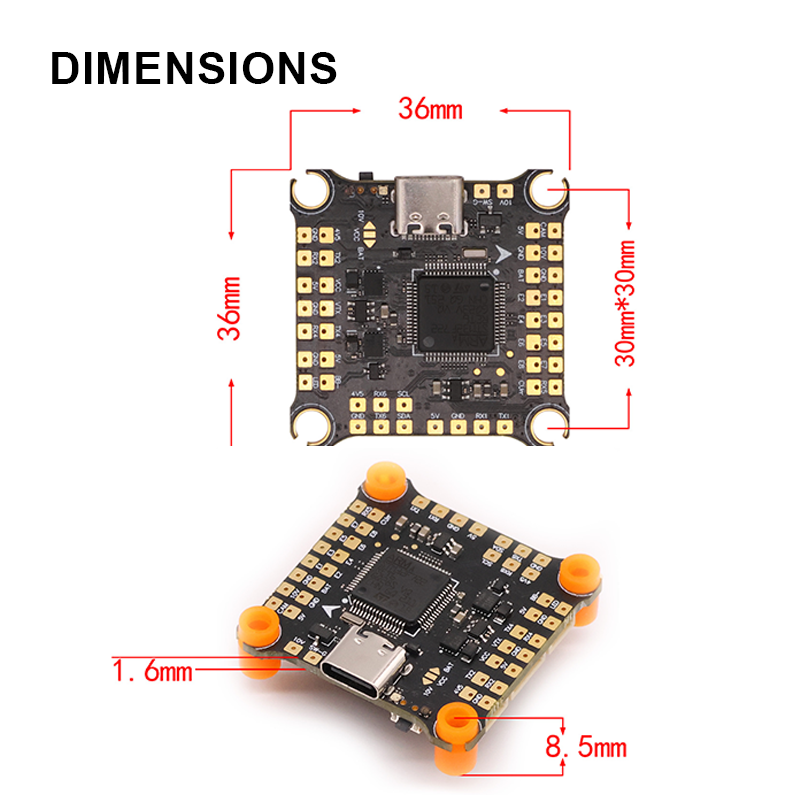 F722 Flight Controller with Integrating Dual 5V/10V BEC F722 V2 6S FPV Flight Controller for FPV Racing Drones Parts