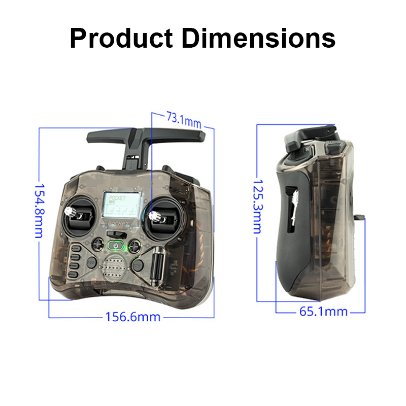 Radiomaster Pocket Hall Gimbal Transmitter Remote Control Portable Lightweight Built in LED Light Foldable Antenna Mode 2