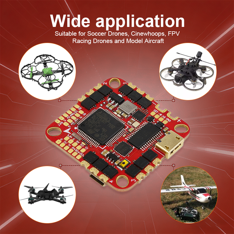 F722 AIO Flight Controller with 32*32mm 40A 6S High Performance Flight Controller Drone Parts for FPV Racing Drones Freestyle