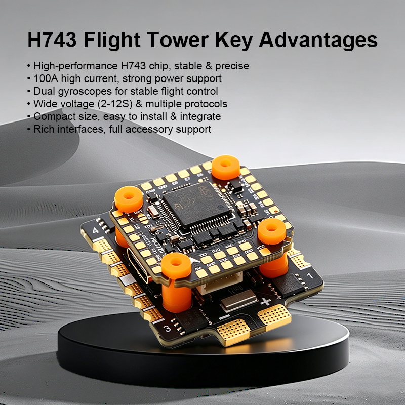 F722 6S Flight Controller with Integrating 5V/10V Dual BEC 3220 60A 8S 4in1 ESC Brushless ESC F722 Flight Controller Stack for FPV Racing Drones Freestyle