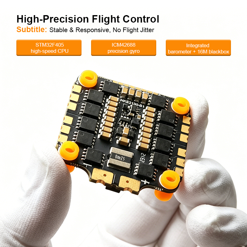 F405 Flight Controller with Integrating 5V/10V Dual BEC 55A 8S 4in1 ESC Brushless ESC Mini Flight Controller Stack for FPV Racing Drones Parts