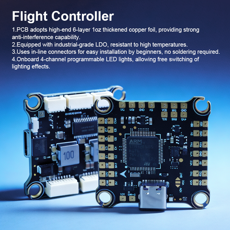 F405 Flight Controller with Integrating 5V/10V Dual BEC 2-6S V2 Flight Controller Stack for FPV Freestyle Drones Parts