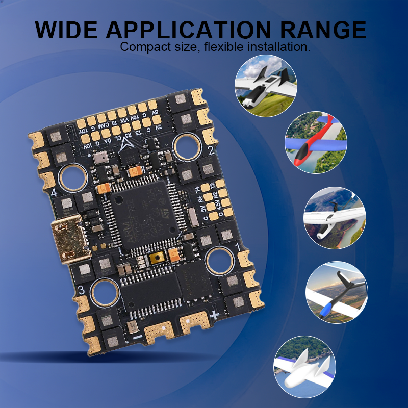 F722 AIO Flight Controller with 5V/10V Dual BEC 50A 2-6S Flight Controller Drone Parts for FPV Racing Drones Freestyle