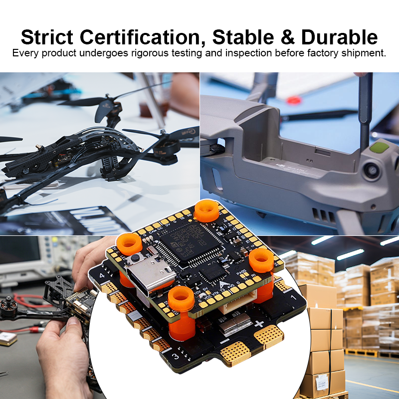 F722 Mini Flight Controller Stack 65A 8S 4in1 ESC High Performance Flight Controller with Integrating 5V/10V Dual BEC for FPV Racing Drones Parts