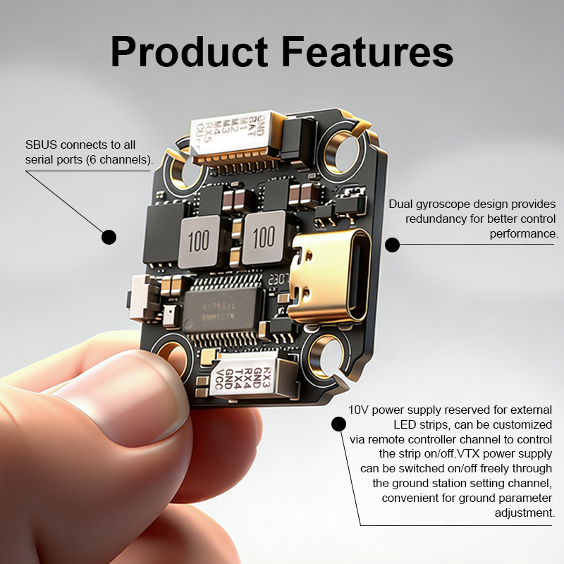 F722 FPV Flight Controller with Integrating 5V/10V Dual BEC F722 2-6S Mini Flight Controller Stack for FPV Racing Drones Quadcopter
