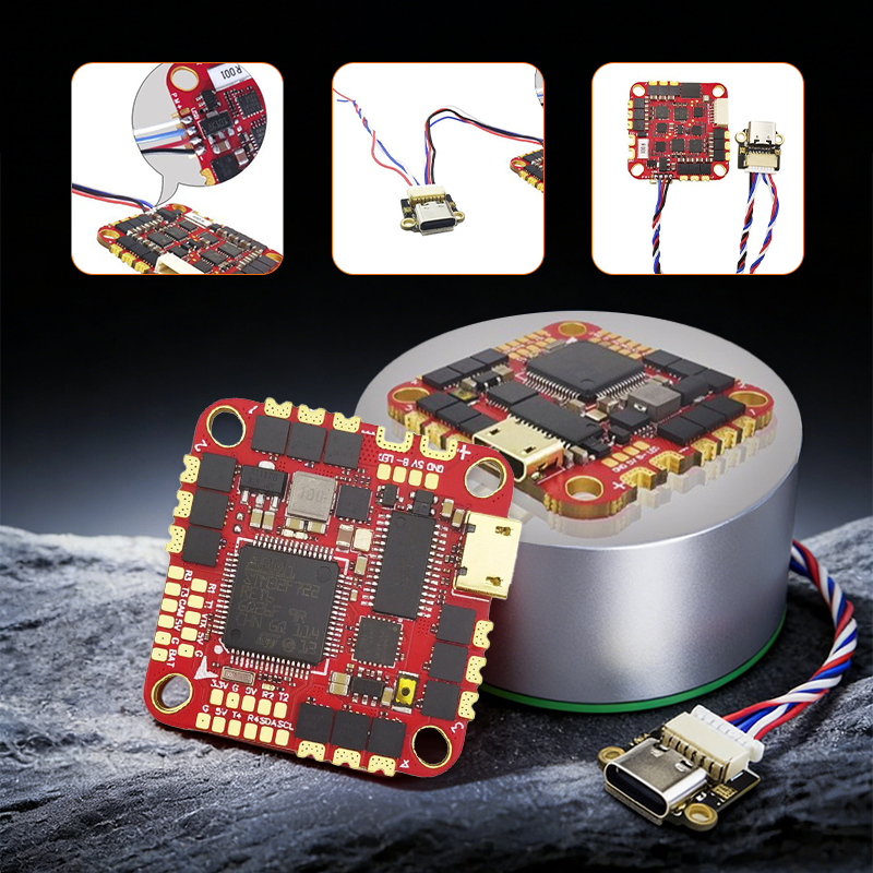F722 AIO Flight Controller with 32*32mm 40A 6S High Performance Flight Controller Drone Parts for FPV Racing Drones Freestyle