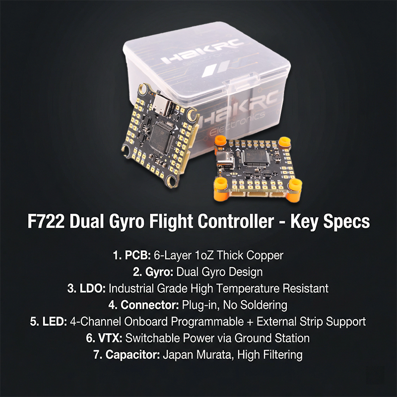 F722 Flight Controller with Integrating Dual 5V/10V BEC F722 V2 6S FPV Flight Controller for FPV Racing Drones Parts