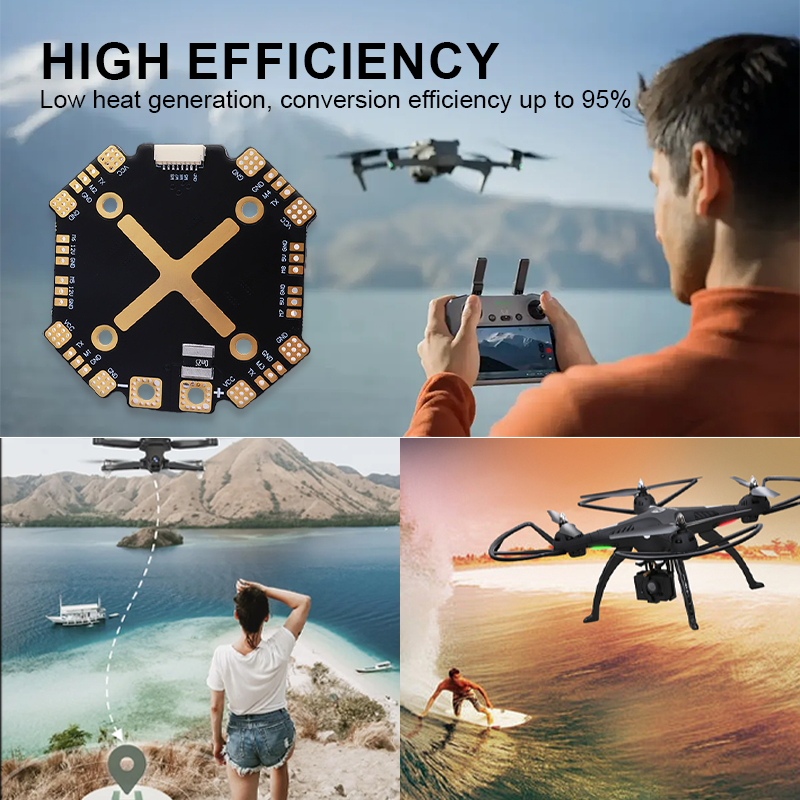 120A 12S Flight Controller Drone Parts with Integrating 5V/10V Dual BEC Power Distribution Board for FPV Racing Drones Quadcopter