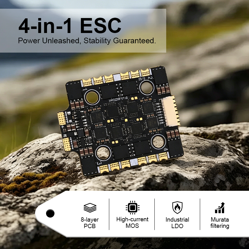 F722 6S Flight Controller with Integrating 5V/10V Dual BEC 3220 60A 8S 4in1 ESC Brushless ESC F722 Flight Controller Stack for FPV Racing Drones Freestyle