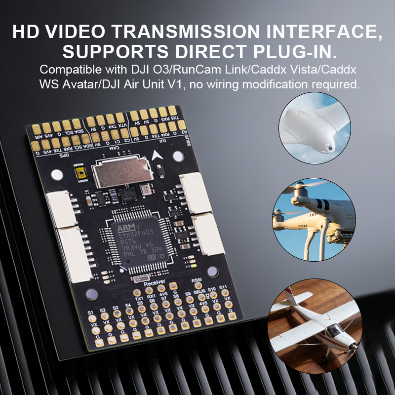 F405 Flight Controller with C1/C2 Dual Camera 2-6S Fixed Wing FPV Flight Controller for FPV Racing Drones Freestyle