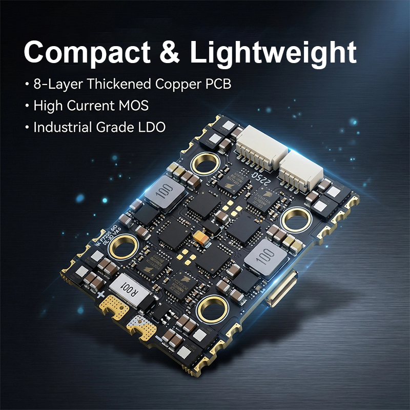 F722 AIO Flight Controller with 5V/10V Dual BEC 50A 2-6S Flight Controller Drone Parts for FPV Racing Drones Freestyle