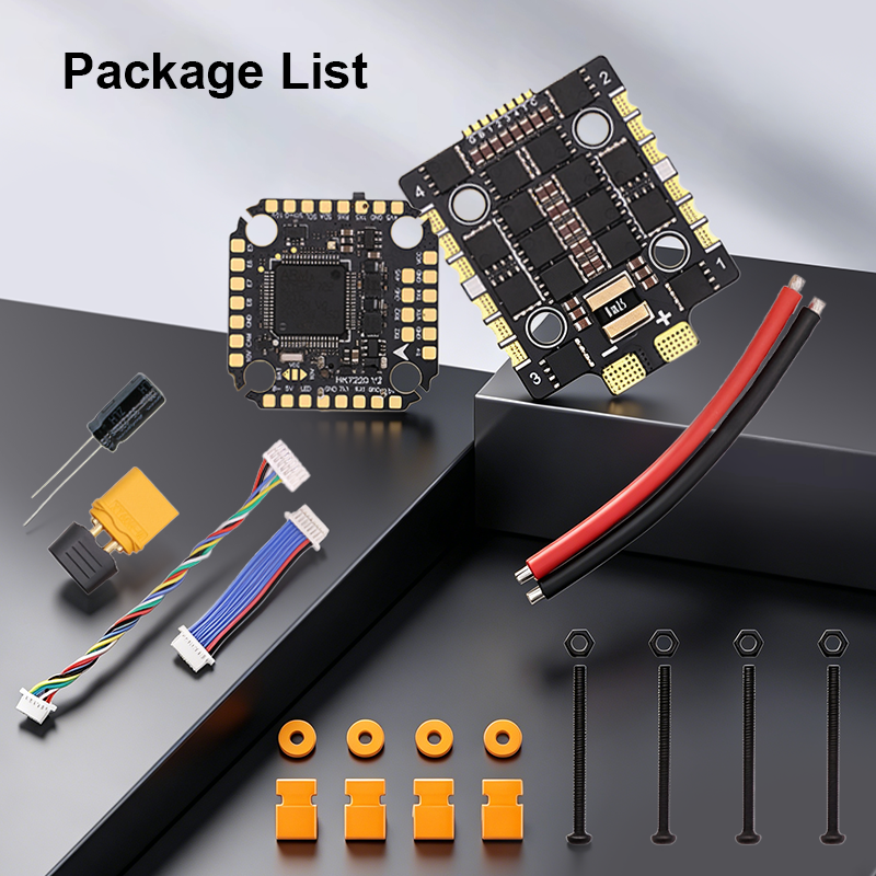 F722 6S Flight Controller with Integrating 5V/10V Dual BEC 3220 60A 8S 4in1 ESC Brushless ESC F722 Flight Controller Stack for FPV Racing Drones Freestyle