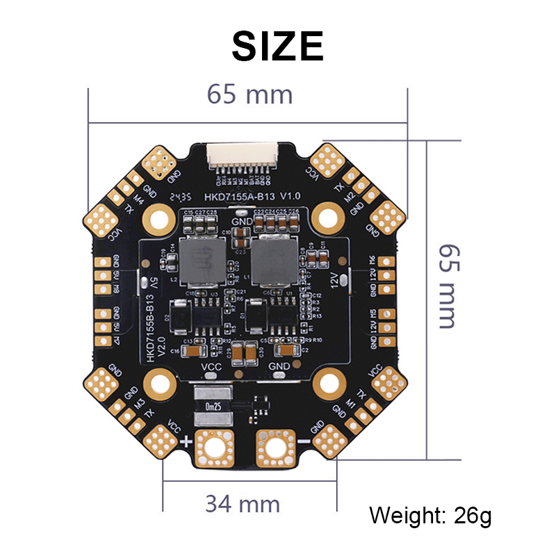 120A 12S Flight Controller Drone Parts with Integrating 5V/10V Dual BEC Power Distribution Board for FPV Racing Drones Quadcopter