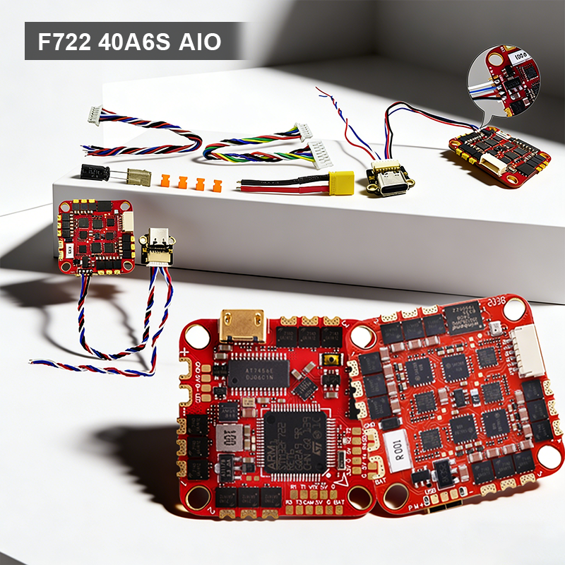 F722 AIO Flight Controller with 32*32mm 40A 6S High Performance Flight Controller Drone Parts for FPV Racing Drones Freestyle
