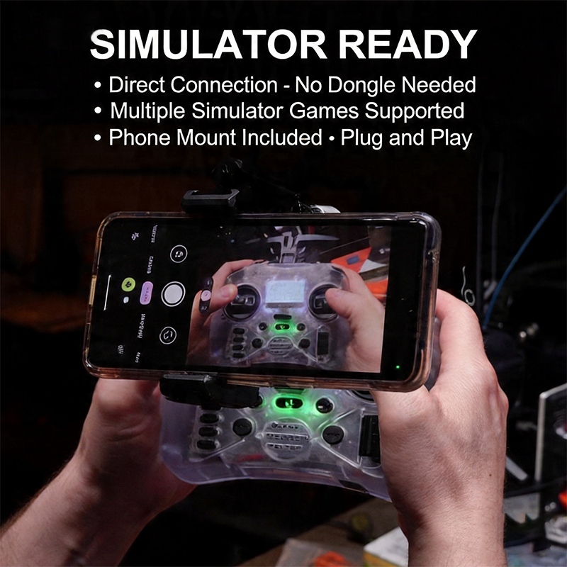 Radiomaster Pocket Hall Gimbal Transmitter Remote Control Portable Lightweight Built in LED Light Foldable Antenna Mode 2
