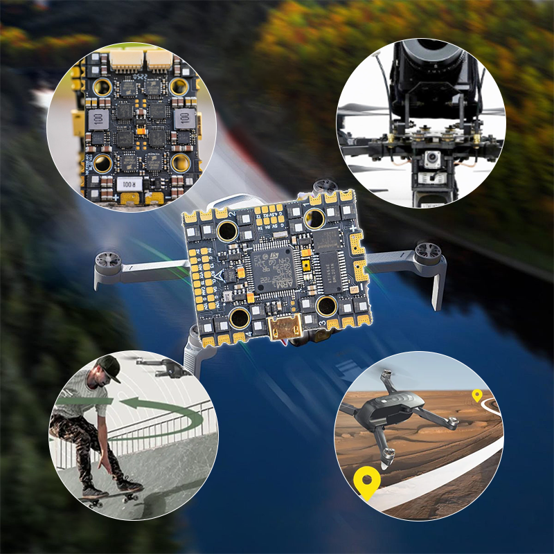F722 AIO Flight Controller with 5V/10V Dual BEC 50A 2-6S Flight Controller Drone Parts for FPV Racing Drones Freestyle