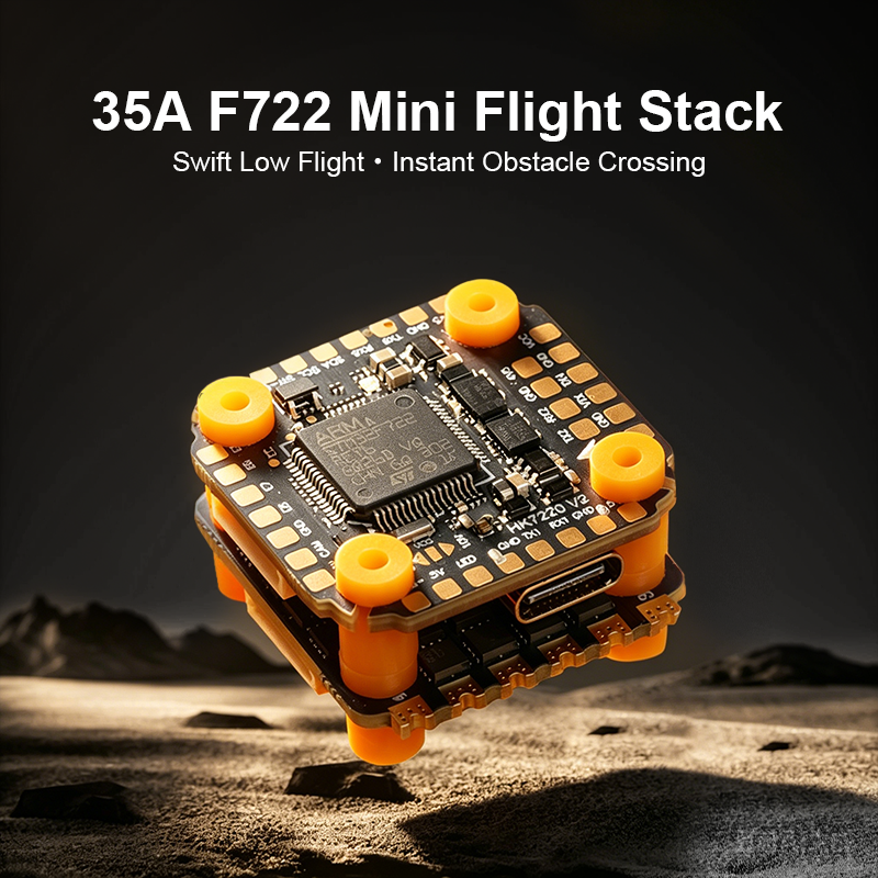 High Performance Mini Flight Controller Stack F722 Flight Controller with Integrating 5V/10V Dual BEC 35A 6S 4in1 ESC for FPV Racing Drones Parts