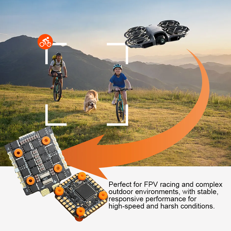 Mini Flight Controller Stack F405 Flight Controller with Integrating 5V/10V Dual BEC 60A 4in1 ESC Brushless ESC for FPV Racing Drones Parts