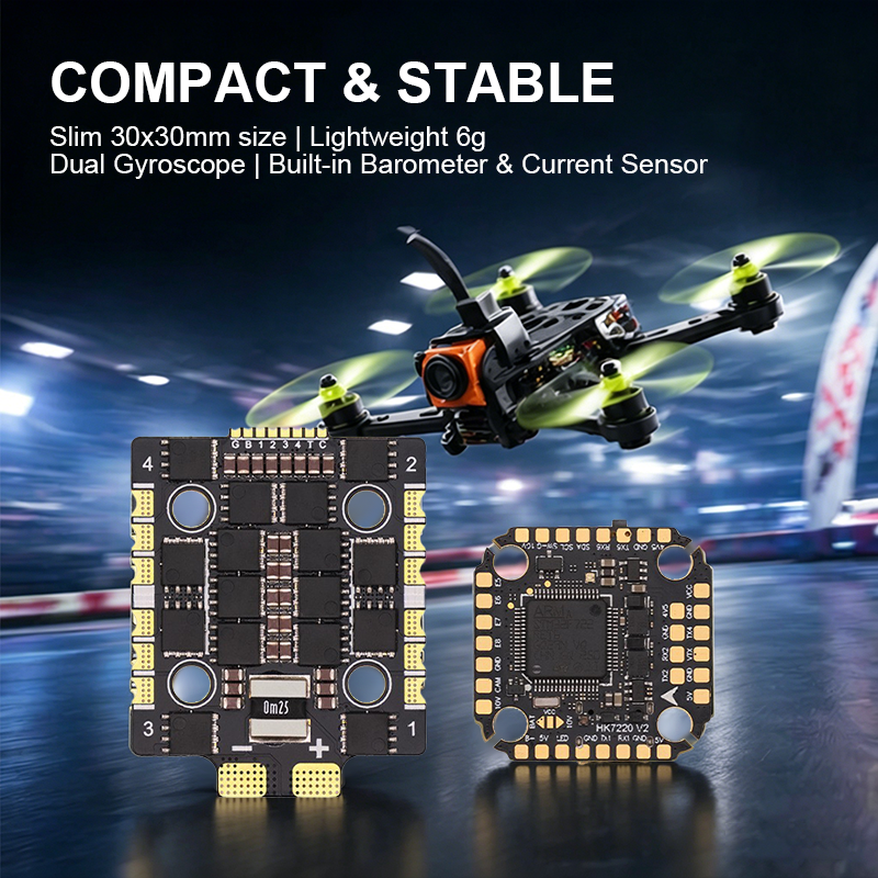 High Performance Flight Controller with Integrating 5V/10V Dual BEC 60A 8S 4in1 ESC F722 Mini Flight Controller Stack for FPV Racing Drones Parts