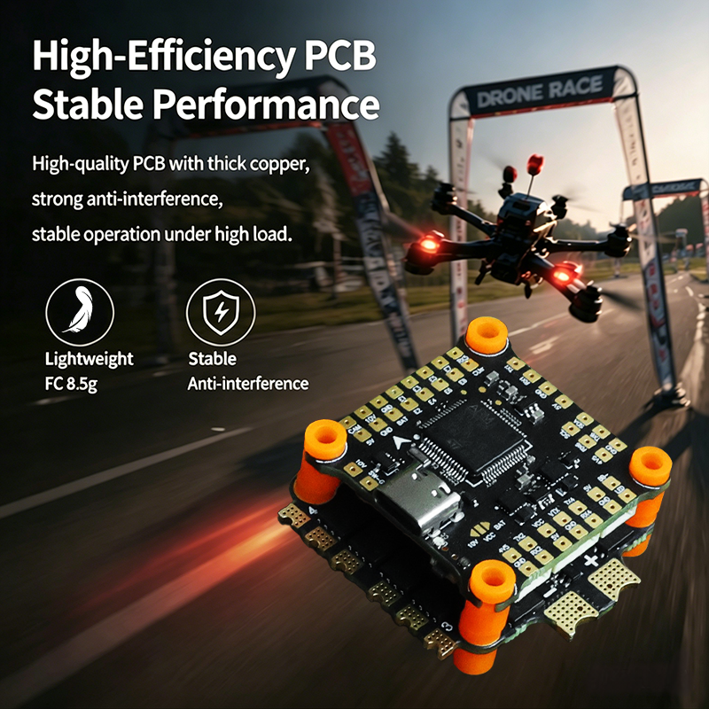 F722 Flight Controller with Integrating 5V/10V Dual BEC 50A 4in1 ESC Brushless ESC Mini Flight Controller Stack for FPV Racing Freestyle Drone Parts