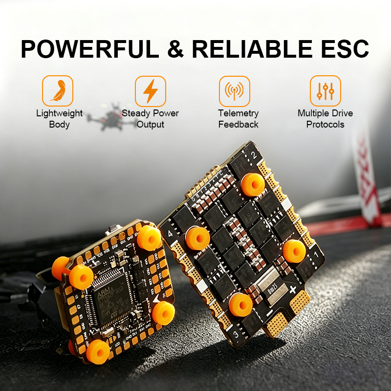 High Performance Flight Controller with Integrating 5V/10V Dual BEC 60A 8S 4in1 ESC F722 Mini Flight Controller Stack for FPV Racing Drones Parts