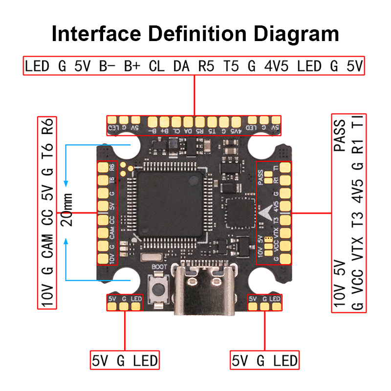 High Performance Flight Controller with Integrating 5V/10V Dual BEC F722 Flight Controller for FPV Racing Freestyle Drones