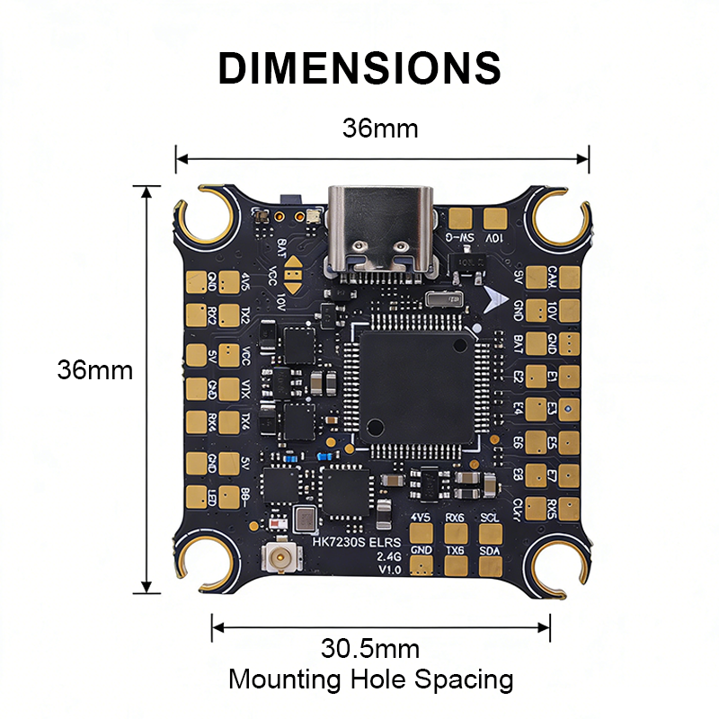 F722 Flight Controller with Integrating 5V/10V Dual BEC High Performance Drone Flight Controller for FPV Racing Freestyle Drones