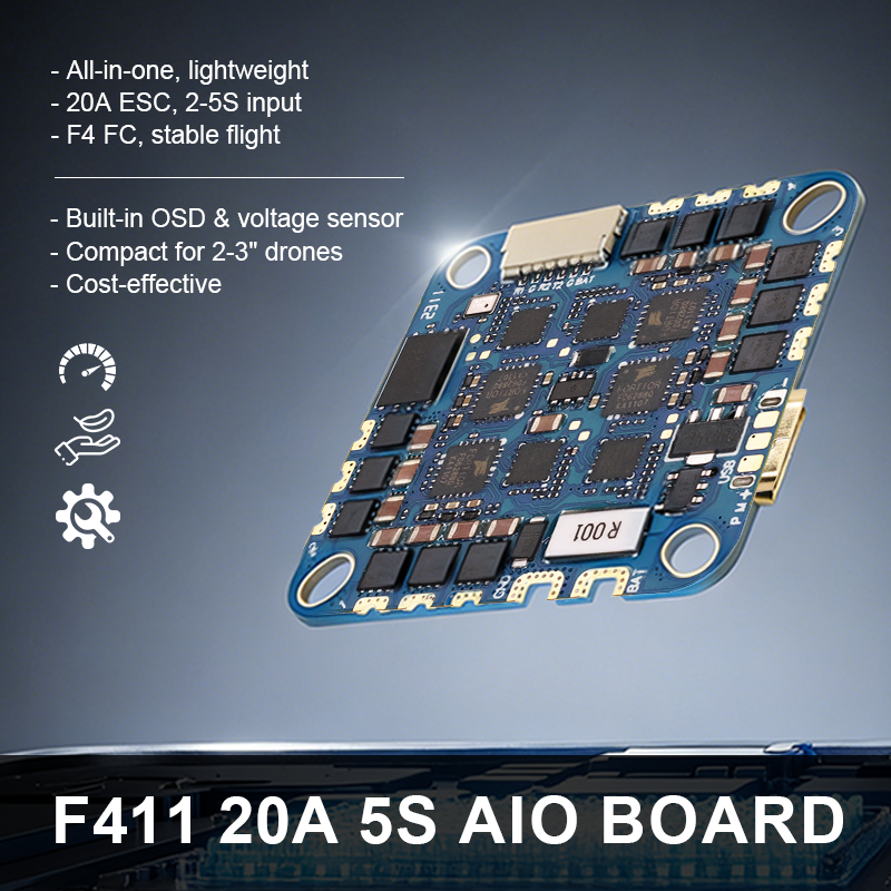 High Performance AIO Flight Controller F411 20A 5S 4in1 ESC Brushless ESC for FPV Racing Freestyle Drones