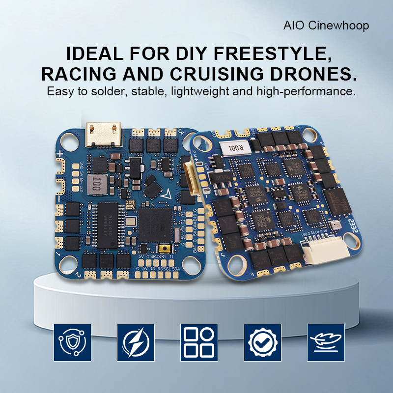 Mini Flight Controller 40A 6S AIO Flight Controller 4in1 ESC Brushless ESC for FPV Racing Freestyle Drones