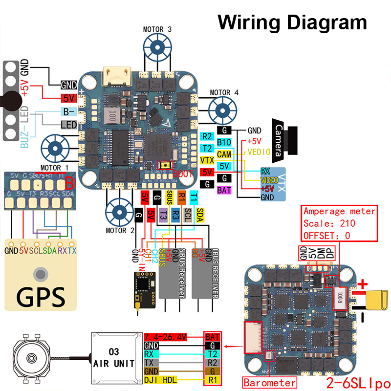 Mini Flight Controller 40A 6S AIO Flight Controller 4in1 ESC Brushless ESC for FPV Racing Freestyle Drones